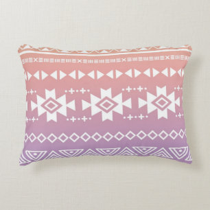 Tribal aztec ombre pattern accent pillow