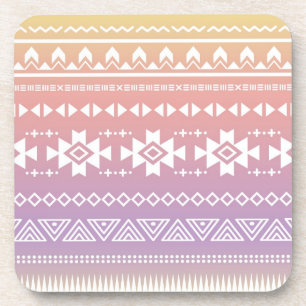 Tribal aztec ombre pattern coaster