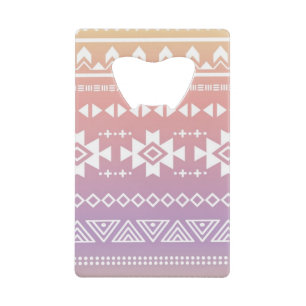 Tribal aztec ombre pattern credit card bottle opener