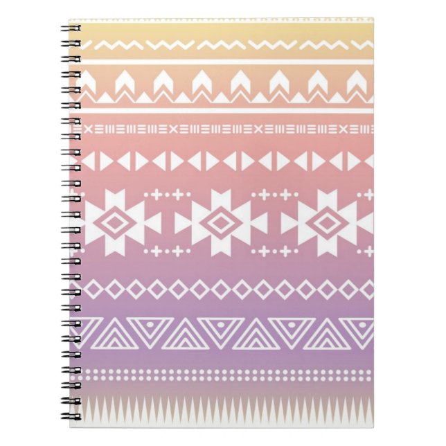Tribal aztec ombre pattern notebook (Front)