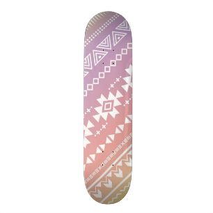 Tribal aztec ombre pattern skateboard