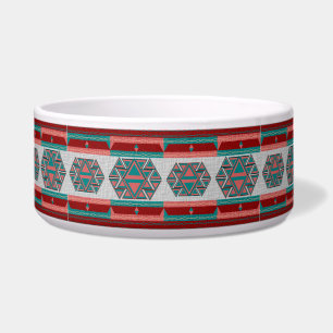 Tribal Aztec Pattern Pet Dog Cat Bowl Large 40 oz.