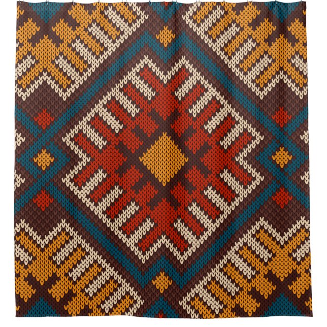 Tribal Aztec seamless pattern on the wool knitted  (Front)