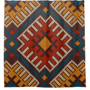 Tribal Aztec seamless pattern on the wool knitted