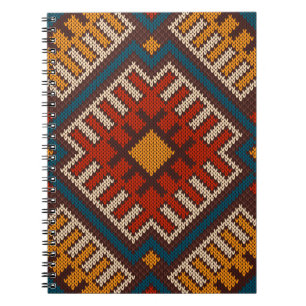Tribal Aztec seamless pattern on the wool knitted Notebook