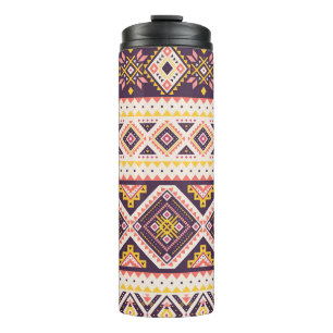 Tribal Aztec striped, geometric pattern. Thermal Tumbler