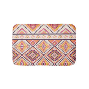Tribal Aztec Striped Seamless Background Bath Mat