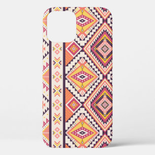 Tribal Aztec Striped Seamless Background iPhone 12 Case