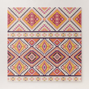 Tribal Aztec Striped Seamless Background Jigsaw Puzzle
