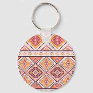 Tribal Aztec Striped Seamless Background Keychain