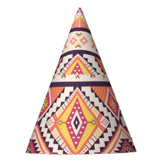 Tribal Aztec Striped Seamless Background Party Hat