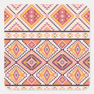 Tribal Aztec Striped Seamless Background Square Sticker