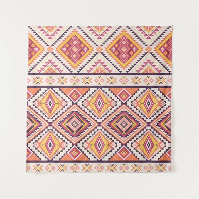 Tribal Aztec Striped Seamless Background Tapestry (Front)
