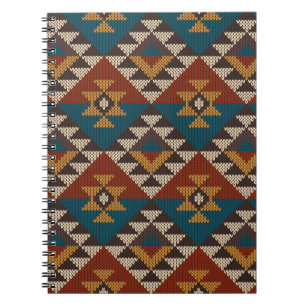 Tribal Aztec Wool Knitted Texture. Notebook