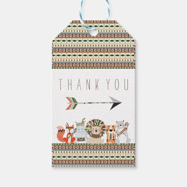 Tribal Baby Shower Gift Tags (Front)