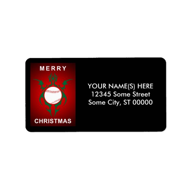 tribal baseball merry christmas label (Front)