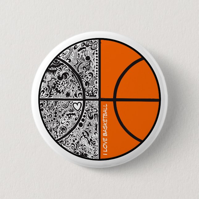 Tribal Basketball 2 Inch Round Button (Front)