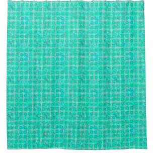 Tribal Batik - aqua and turquoise with white