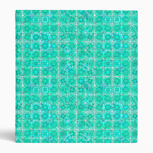 Tribal Batik - aqua and turquoise with white Binder