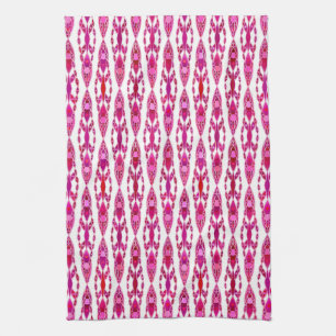 Tribal Batik - Burqundy and Fuchsia Pink Kitchen Towel