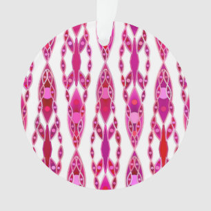 Tribal Batik - Burqundy and Fuchsia Pink Ornament