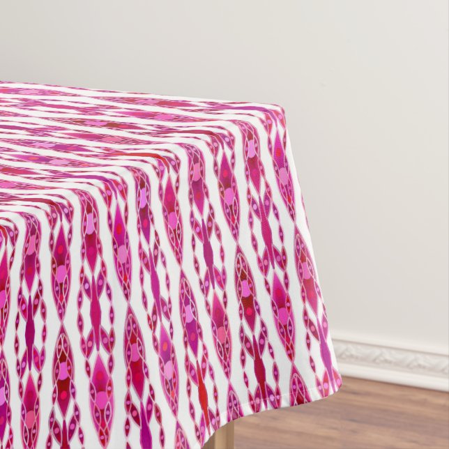 Tribal Batik - Burqundy and Fuchsia Pink Tablecloth (In Situ)
