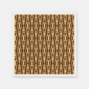 Tribal Batik - Chocolate Brown and Beige Napkin