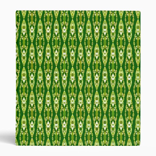 Tribal Batik - Dark Green and Avocado Binder (Front)