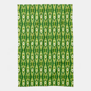 Tribal Batik - Dark Green and Avocado Kitchen Towel