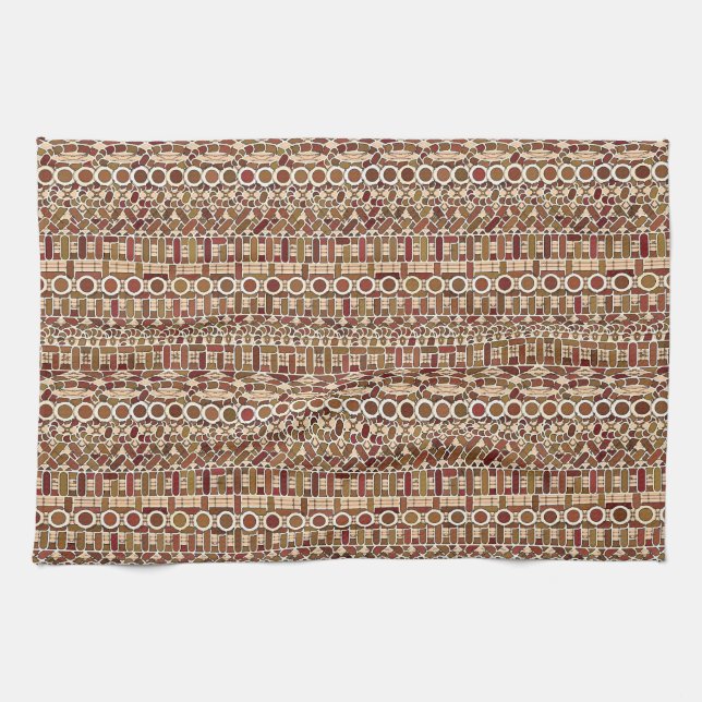Tribal Batik - earth tone neutrals Kitchen Towel (Horizontal)