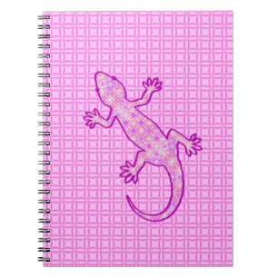 Tribal batik Gecko - orchid and shell pink Notebook
