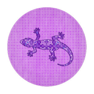 Tribal batik Gecko - violet and amethyst purple Cutting Board