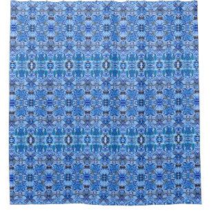 Tribal Batik Pattern in Indigo Blue and White   