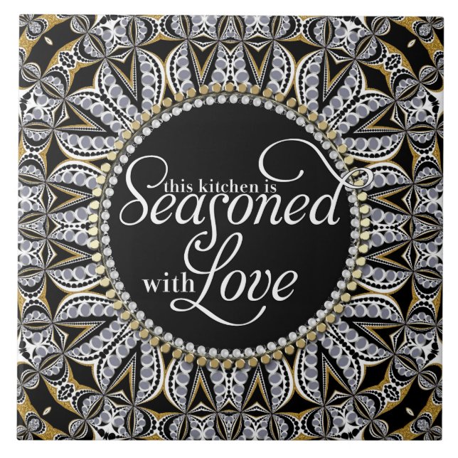 Tribal Batik Season with Love Home Decor Kitchen Tile (Front)