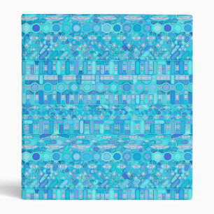 Tribal Batik - shades of blue Binder