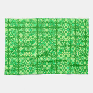 Tribal Batik - shades of green Kitchen Towel