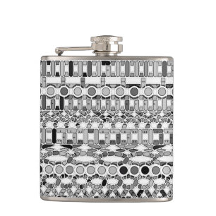 Tribal Batik - shades of grey / grey Hip Flask