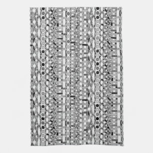 Tribal Batik - shades of grey / grey Kitchen Towel