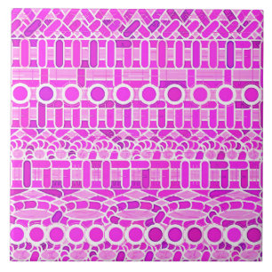 Tribal Batik - shades of orchid and violet Tile