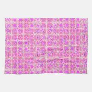 Tribal Batik - shades of pink and orchid Kitchen Towel