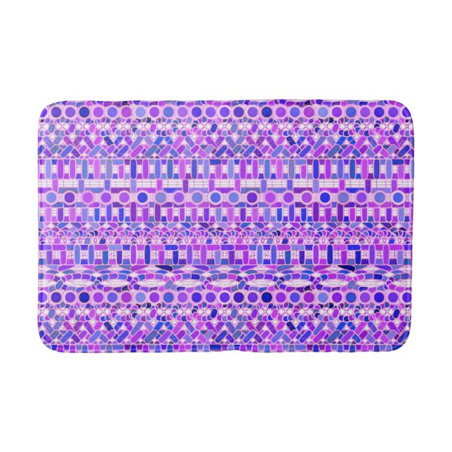Tribal Batik - shades of violet purple Bath Mat (Front)