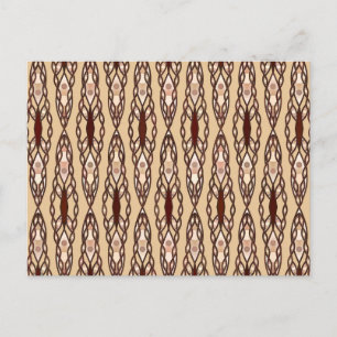 Tribal Batik - Tan, Dark Brown and Cream Postcard