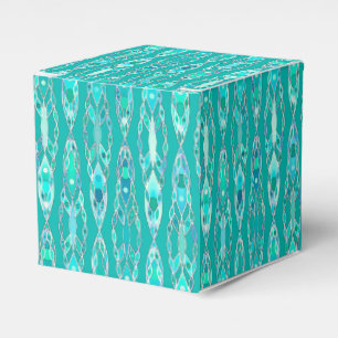 Tribal Batik - Turquoise and Aquamarine Favor Box