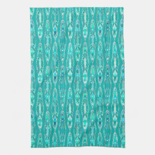 Tribal Batik - Turquoise and Aquamarine Kitchen Towel
