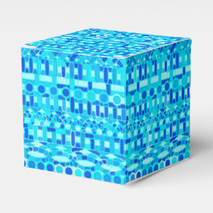 Tribal Batik - turquoise, aqua and cobalt blue Favor Box