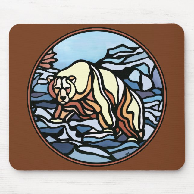 Tribal Bear Art Mousepad Native Wildlife Mousepad (Front)