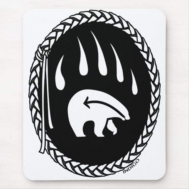 Tribal Bear Art Mousepad Stylish Wildlife Mousepad (Front)