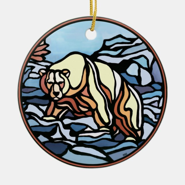 Tribal Bear Art Ornament Bear Keepsake Bear Gifts (Front)