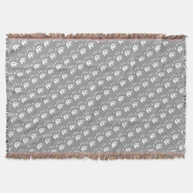Tribal Bear Blanket Native Bear Claw Throw Blanket (Front)