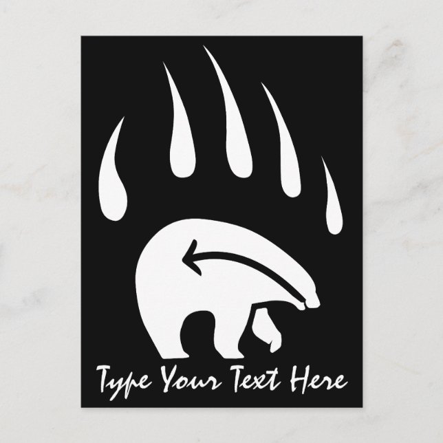 Tribal Bear Claw Postcard Custom Native Postcards (Front)
